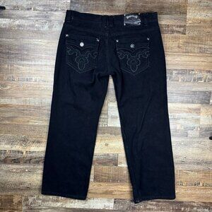 Vintage Y2K Imperious Baggy Jeans Mens 38x30 Black Grunge Skater Punk Goth